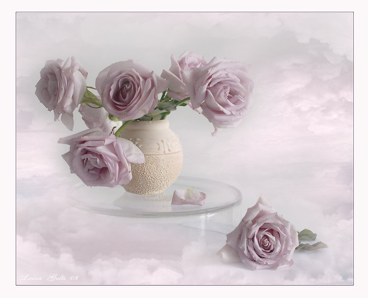нежные розы - розы, ваза, розовые, натюрморт - оригинал