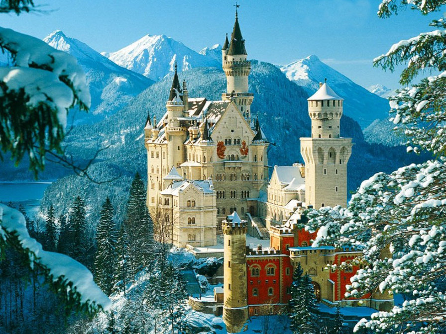 Немецкий замок - замок, фентази, пейзаж, картина - оригинал