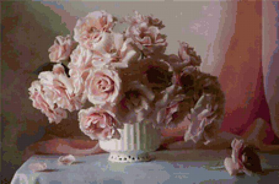 букет роз - натюрморт, розы, ваза - предпросмотр