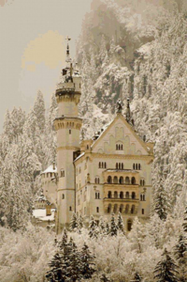 Замок - замок, пейзаж, сказка, зима, красота - предпросмотр