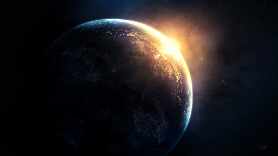 Серия "Планета" - планета, земля, звезды, космос - оригинал