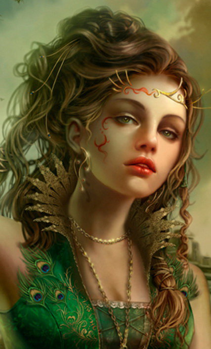 ведьма в зеленом (ЧАСТЬ) - красота, картина, фея, фентази, портрет, девушка - оригинал