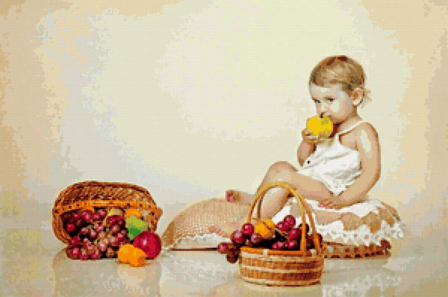 Доча Маша - фрукты, ребенок - предпросмотр