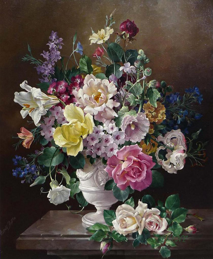 №131139 - ваза, букет, цветы - оригинал