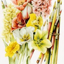 Схема вышивки «весенние цветы»