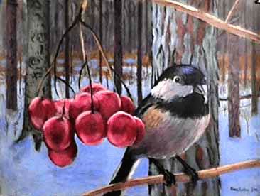 Птички и ягодки - природа, рябина, ягодки, ягодка, животные, птичка, птицы - оригинал