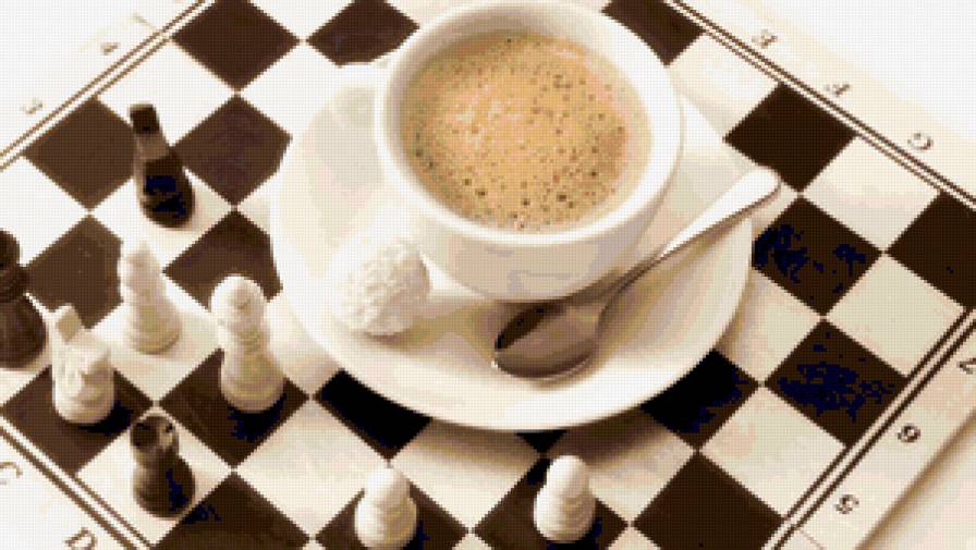 Серия "Кухня" Чашка кофе - чашка кофе, шахматная доска - предпросмотр