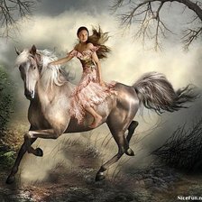 Оригинал схемы вышивки «lady on the horse» (№132572)