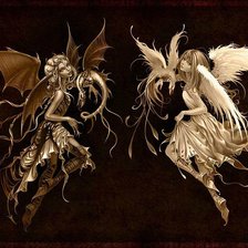 Оригинал схемы вышивки «ангел и дьявол» (№133106)