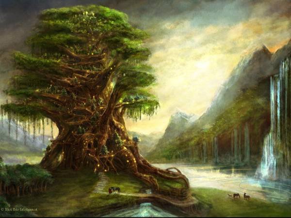 сказачный дуб - сказка, пейзаж, дуб, природа - оригинал