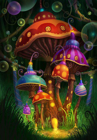 сказочные грибы - сказка, фэнтези, грибы - оригинал