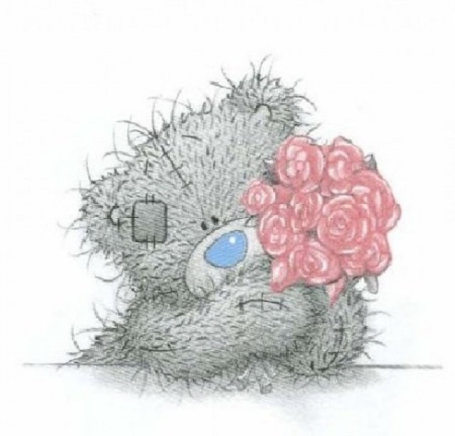 Серия "Мишка Тедди" С цветами - цветы, мишка тедди - оригинал