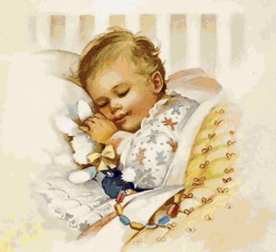 Слакие сны - ребенок, цветы, игрушки, детки, малыш, зайка, сладкие сны - предпросмотр