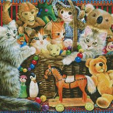 Схема вышивки «Кошки в Toy Box»
