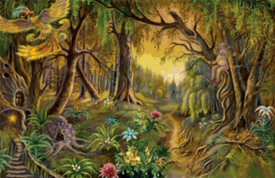 В волшебном лесу - живопись, сказка, пейзаж - предпросмотр
