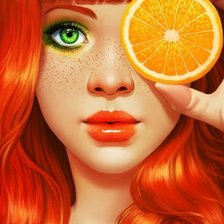 Девушка и апельсин