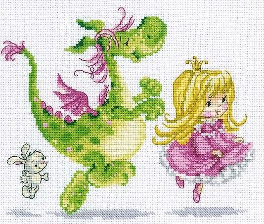 Девочка и Дракоша - принцесса, зайчонок, девочка, драконы, сказка, детям, дракон - оригинал