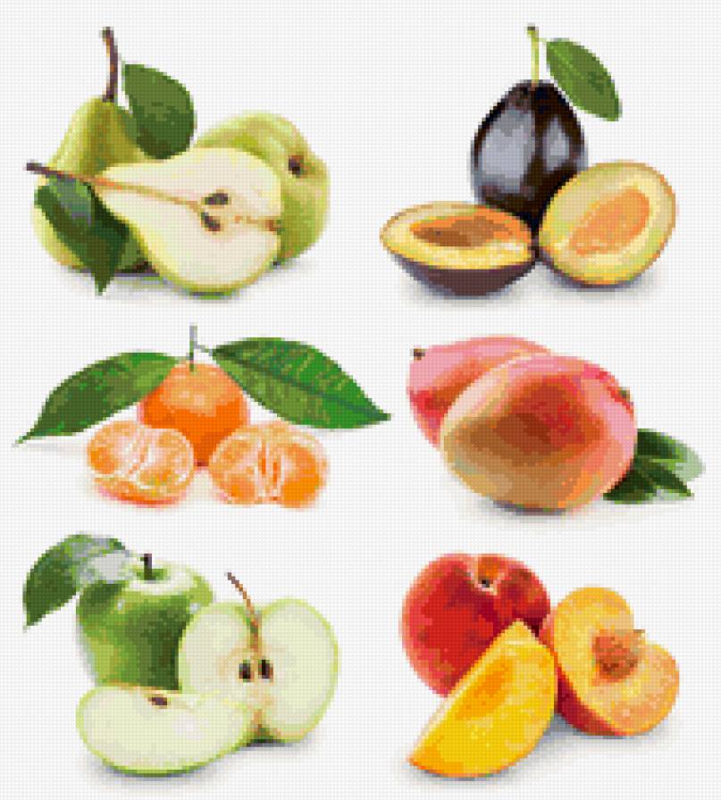 Коллаж из фруктов - еда, фрукты - предпросмотр