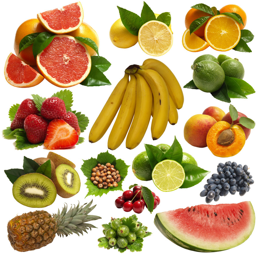 Коллаж из фруктов - еда, фрукты - оригинал