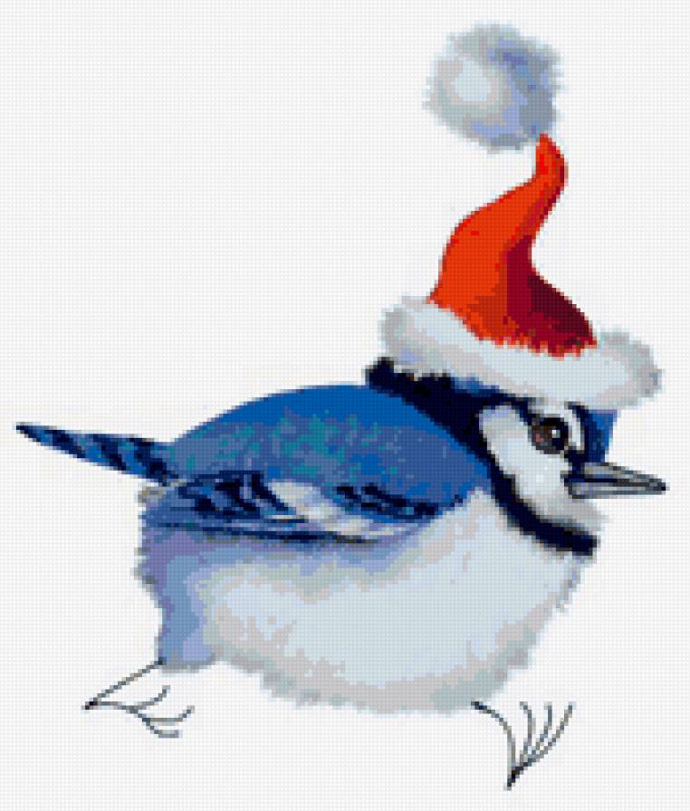 Рождественская птичка - пейзаж, рождество, птицы, птица, детская картина - предпросмотр