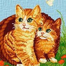 Оригинал схемы вышивки «кошки» (№137726)