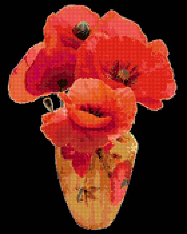 маки - букет, красный цветок, маки, кувшин с цветами - предпросмотр