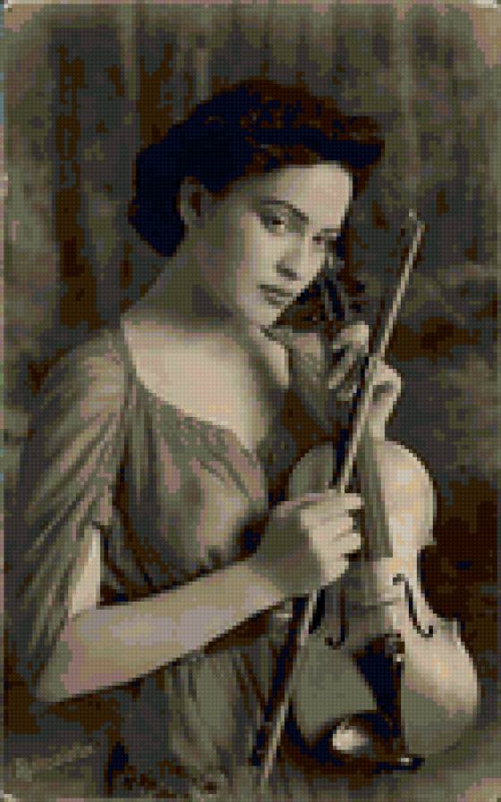 Девушка со скрипкой - скрипка - предпросмотр