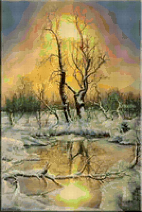 trees - winter, landscape - предпросмотр