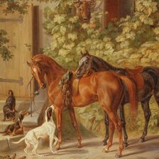 Оригинал схемы вышивки «Лошади и собаки» (№139208)