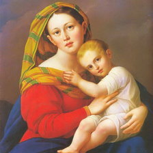 Оригинал схемы вышивки «Юзеф Олешкевич : Богоматерь с младенцем» (№139676)