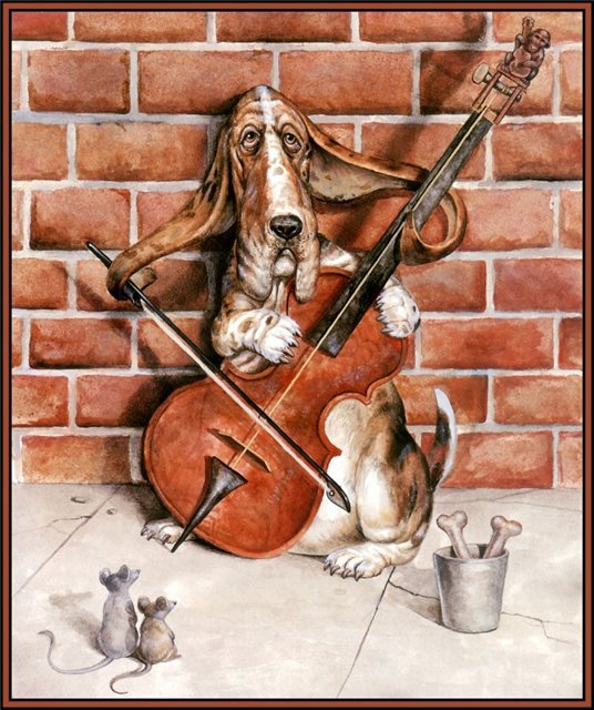 Скрипач - собака, инструмент, музыка, пес - оригинал