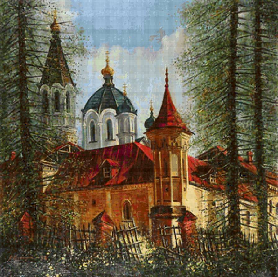 Монастырь - церковь, пейзаж, храм, монастырь - предпросмотр