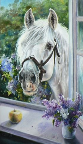 №141741 - лошади, картина, животные - оригинал