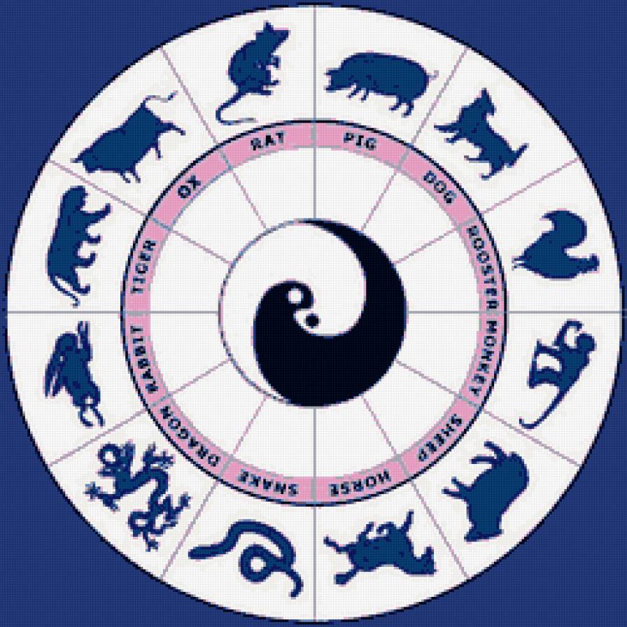 Китайский календарь - зодиак, календарь, инь-янь, животные - предпросмотр
