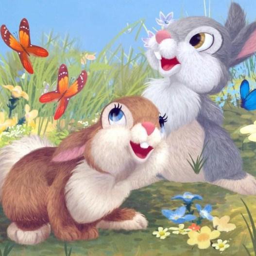 Зайчики - сказка, животные, мультфильмы, кролики, детям, бабочки, зайцы - оригинал