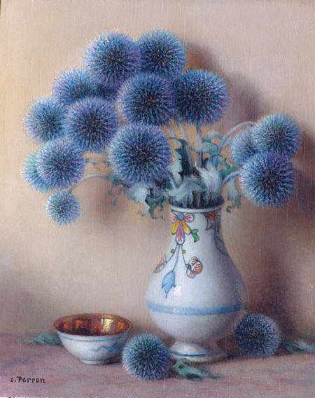 Голубые огоньки - цветы, картина - оригинал