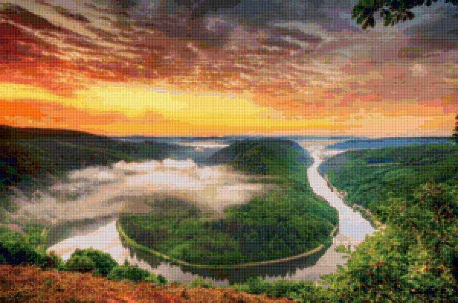 Красатищааа - река, пейзаж, природа, туман - предпросмотр