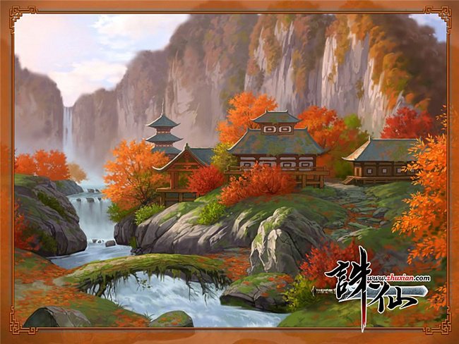 Осенний пейзаж - река, япония, азия, китай, осень, восток, пейзаж - оригинал