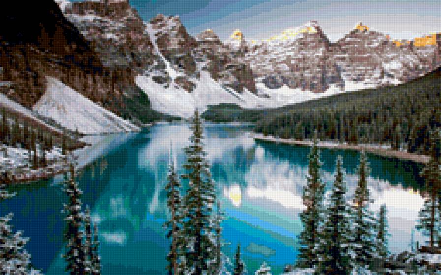 Горное озеро - красота, природа, горы, озеро, пейзаж, мечта, небо - предпросмотр