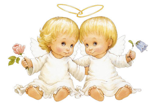 Ангелы - ангелы, дети, святые, два ангела - оригинал