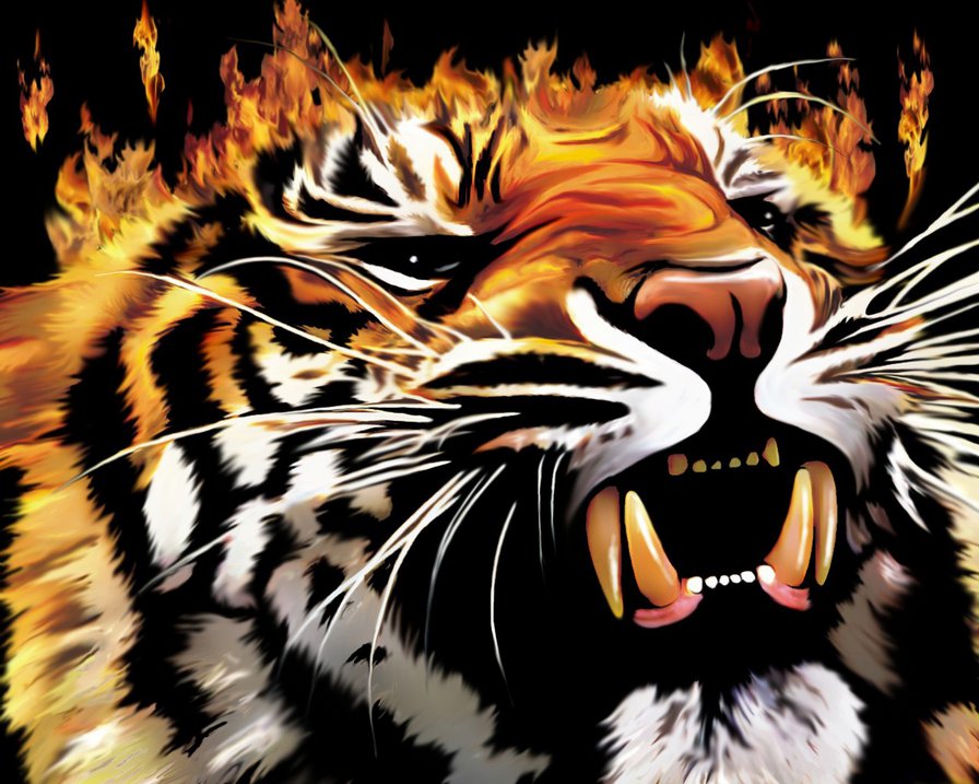 Огненый тигр - тигр - оригинал