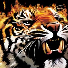 Схема вышивки «Огненый тигр»