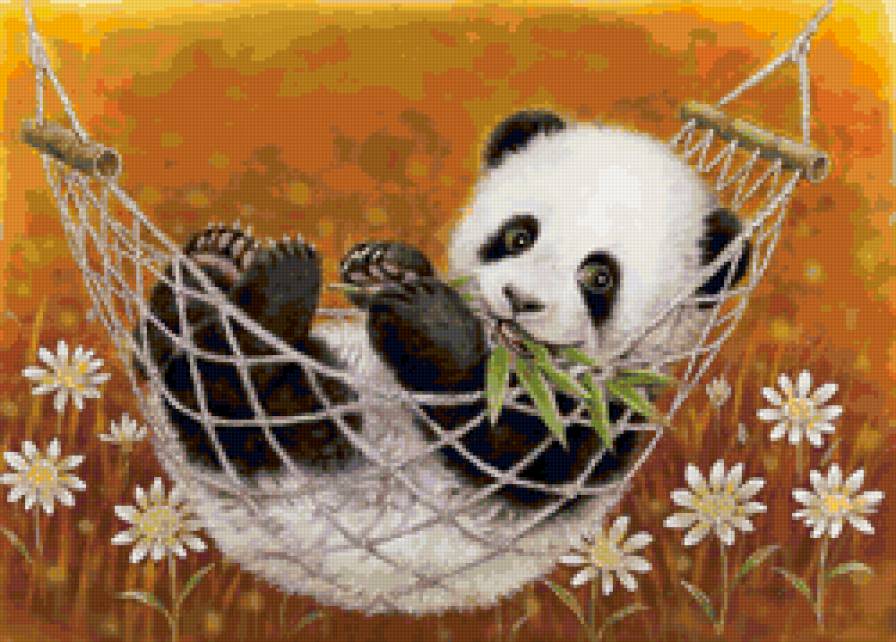 Панда - панда, пейзаж, живопись, животные - предпросмотр