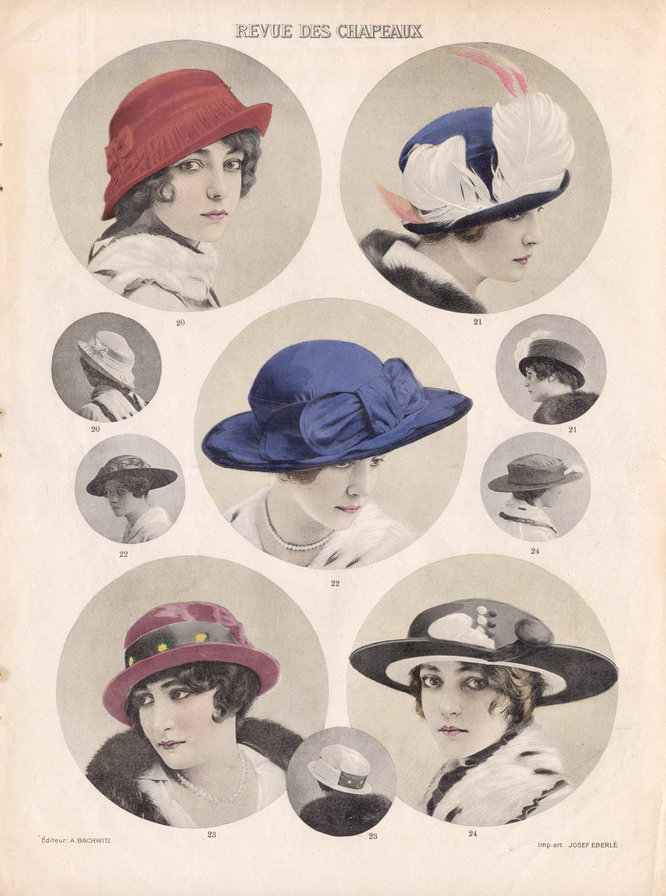 Дамы - мода, ретро, девушка, шляпка, дама, модерн - оригинал