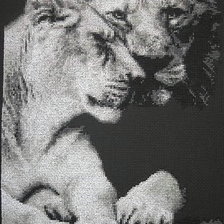 Оригинал схемы вышивки «львы» (№145282)