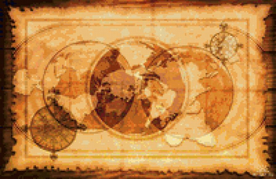 древняя карта мира - предпросмотр