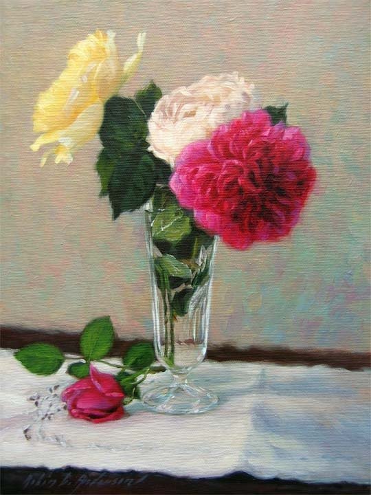 Робин Андерсон - натюрморты, красота, вазы, букеты, розы и пионы, цветы - оригинал