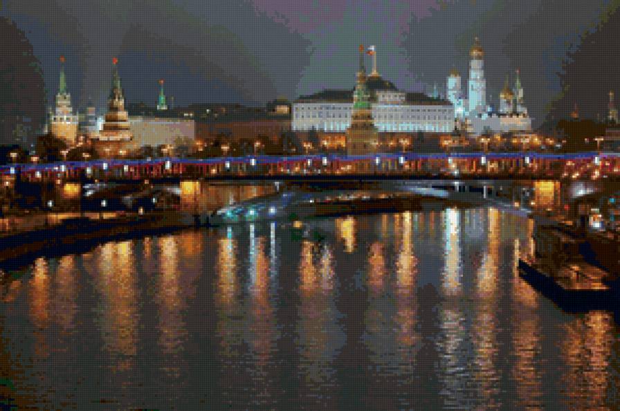 Москва - красота, город. пейзаж, ночь, москва - предпросмотр