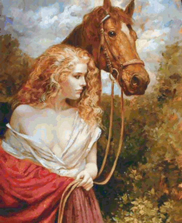 Bruno Di Maio - Девушка с лошадью - люди, bruno di maio, девушка. лошадь - предпросмотр