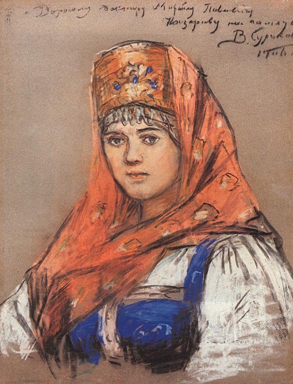 Боярышня - Суриков  Василий  Иванович  (1848-1916) - девушка, суриков василий иванович, люди, боярышня - оригинал